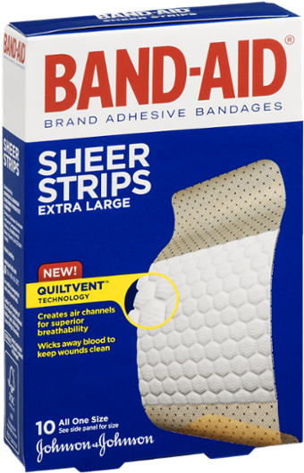 Band Aid Sheer Strips Box PNG image