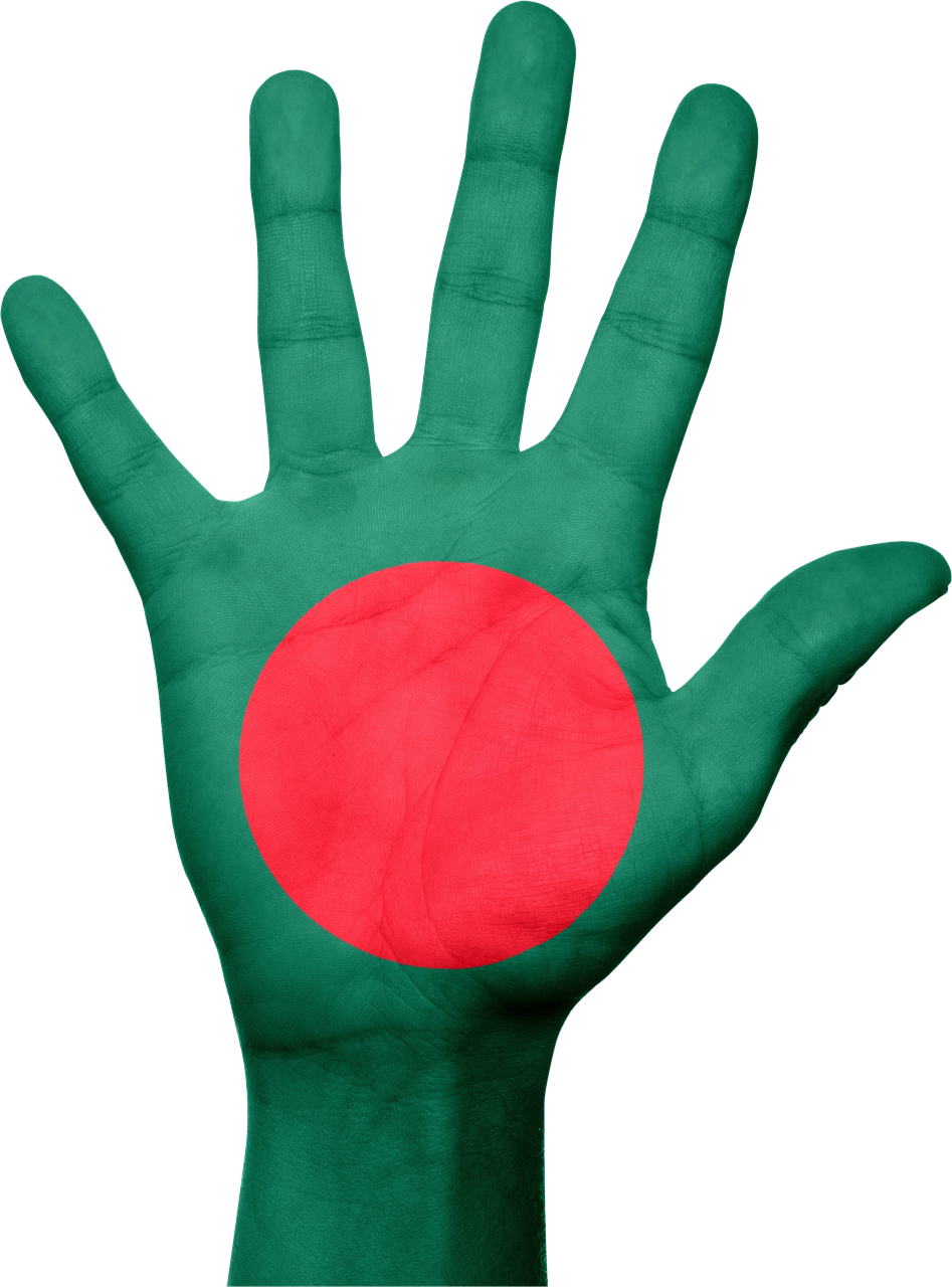 Bangladesh Flag Painted Hand PNG image