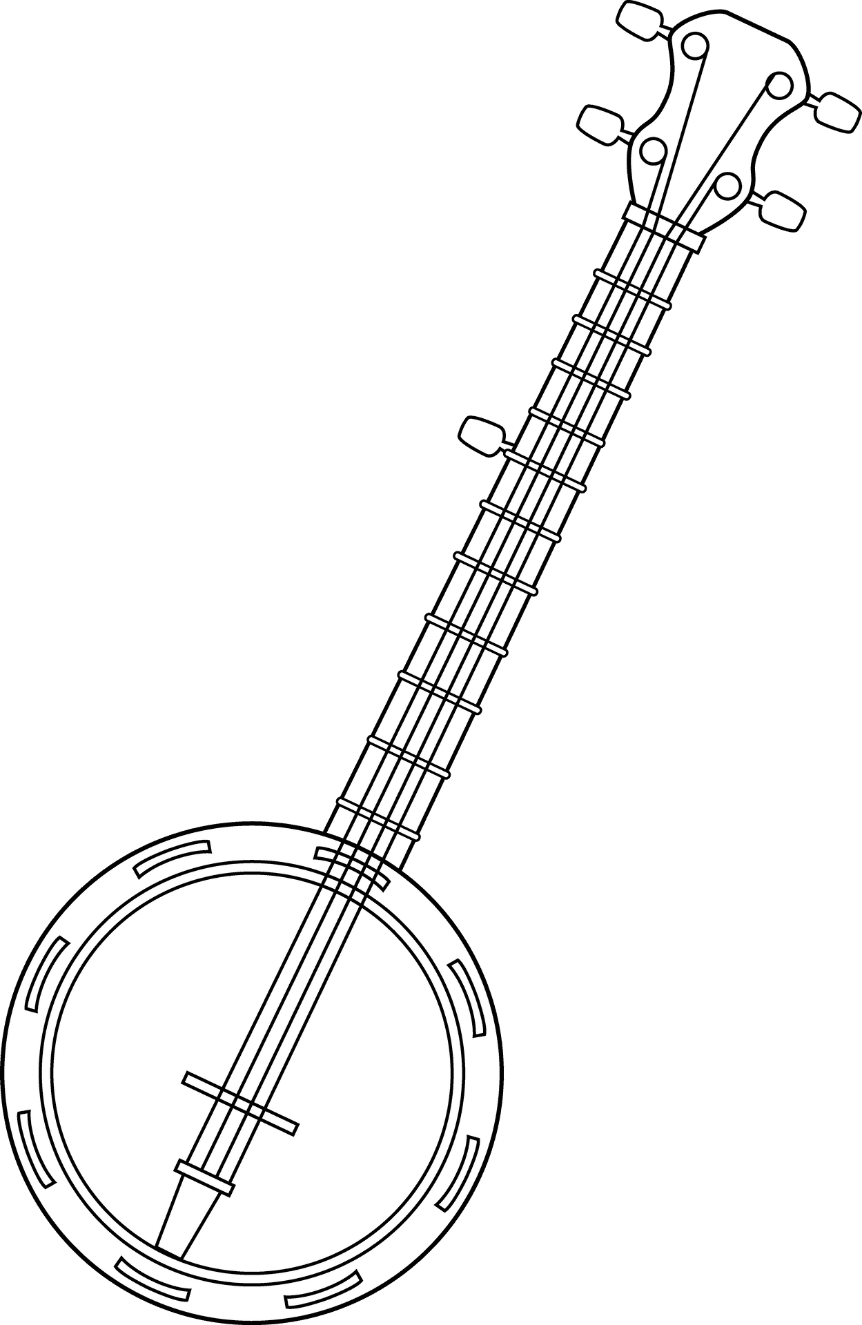 Banjo Line Art Illustration PNG image