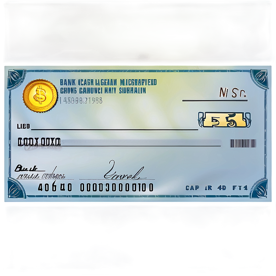 Bank Check D PNG image