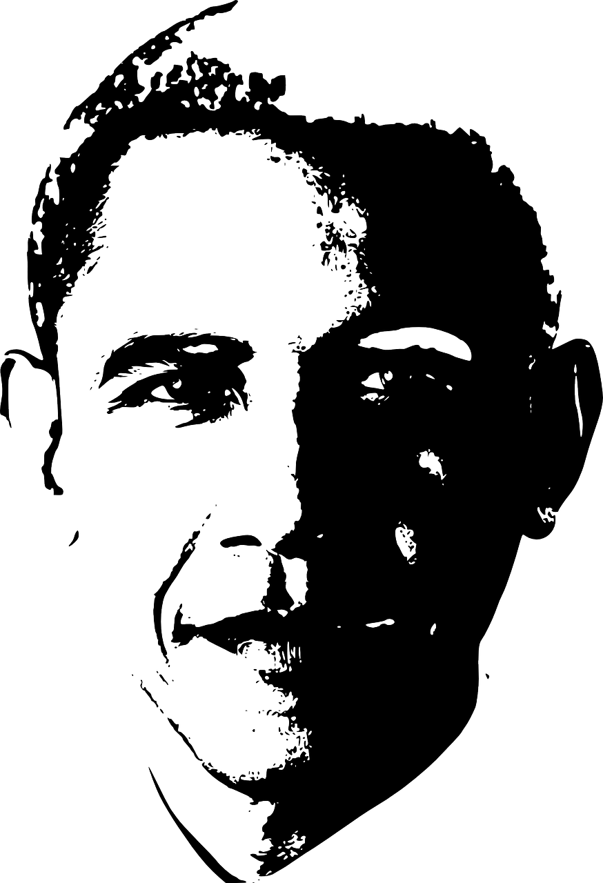 Barack Obama Silhouette Portrait PNG image