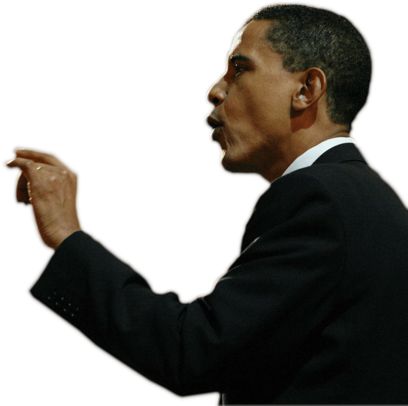 Barack Obama Speaking Profile PNG image