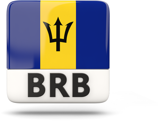 Barbados Flag Button Icon PNG image