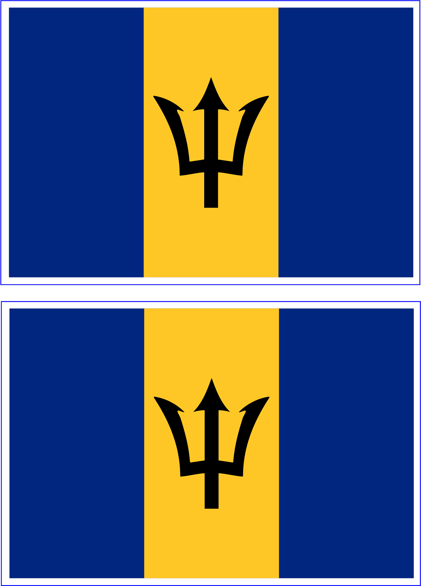Barbados Flag Design PNG image