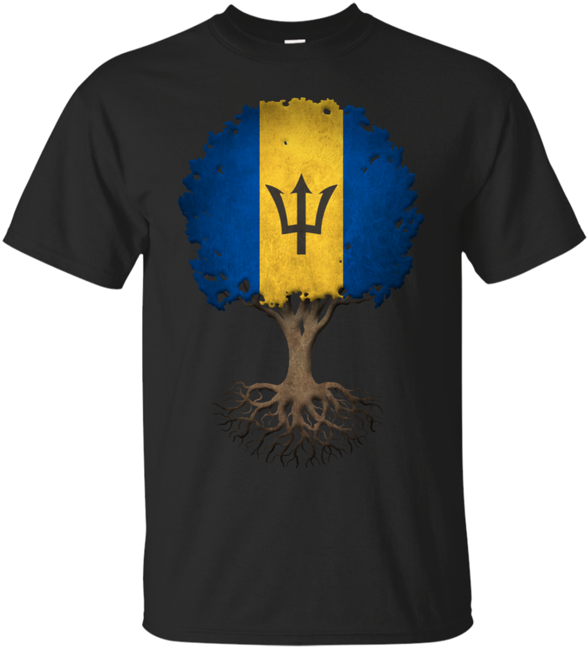 Barbados Flag Tree Roots T Shirt Design PNG image