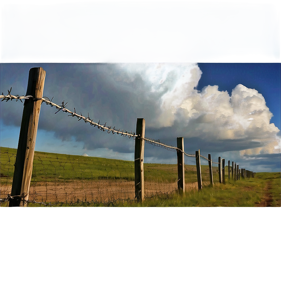 Barbed Wire Fence And Sky Png 67 PNG image