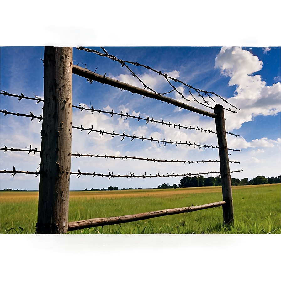 Barbed Wire Fence For Farm Png 93 PNG image