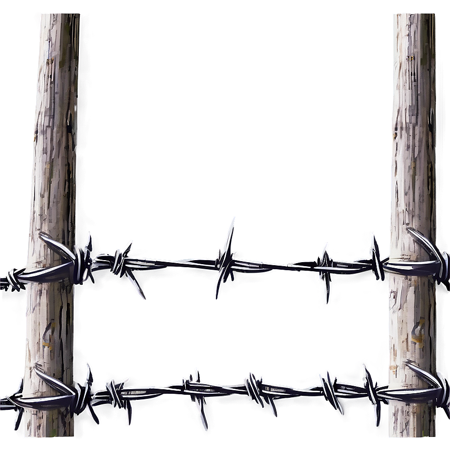 Barbed Wire Fence On Field Png 23 PNG image