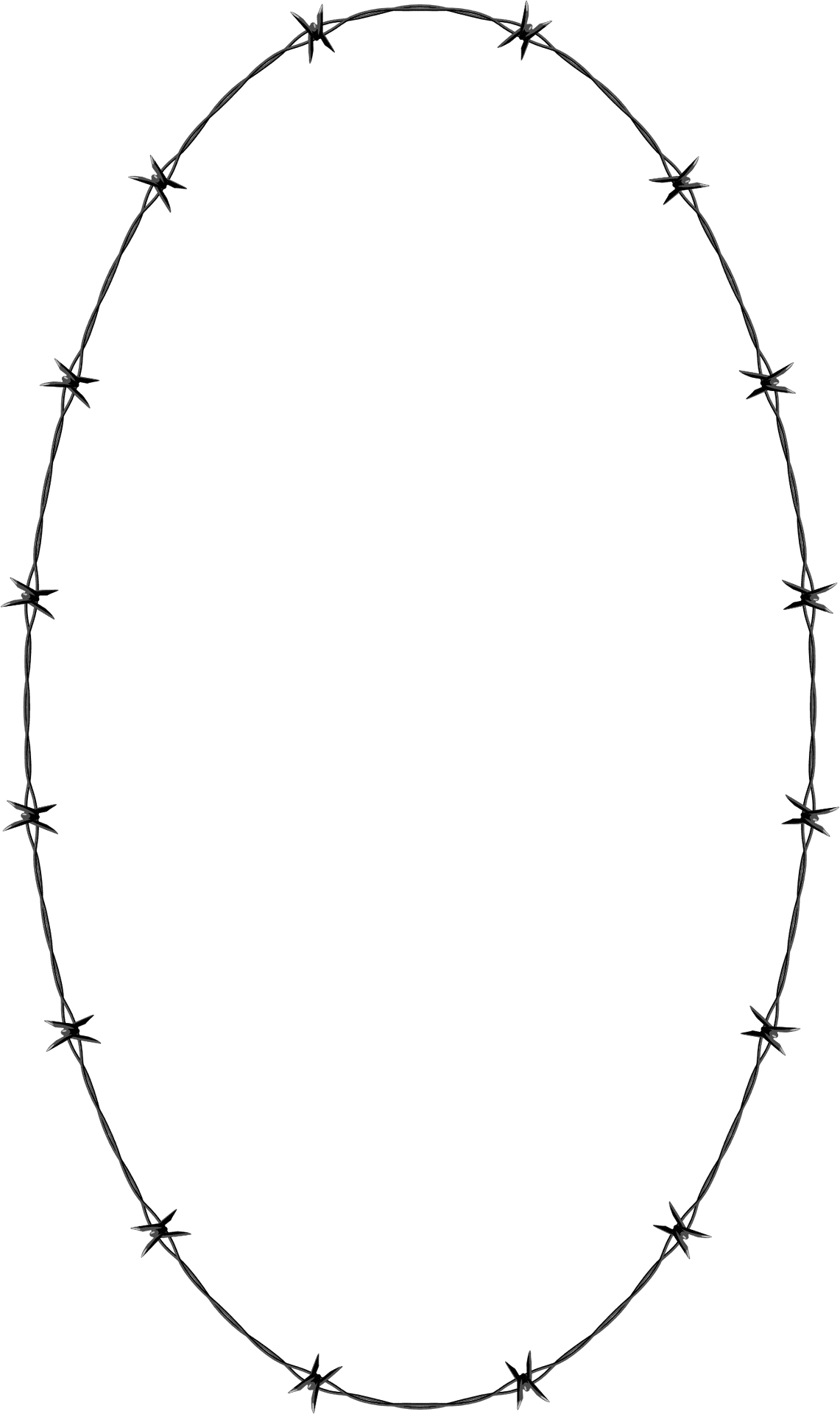 Barbed Wire Oval Frame PNG image