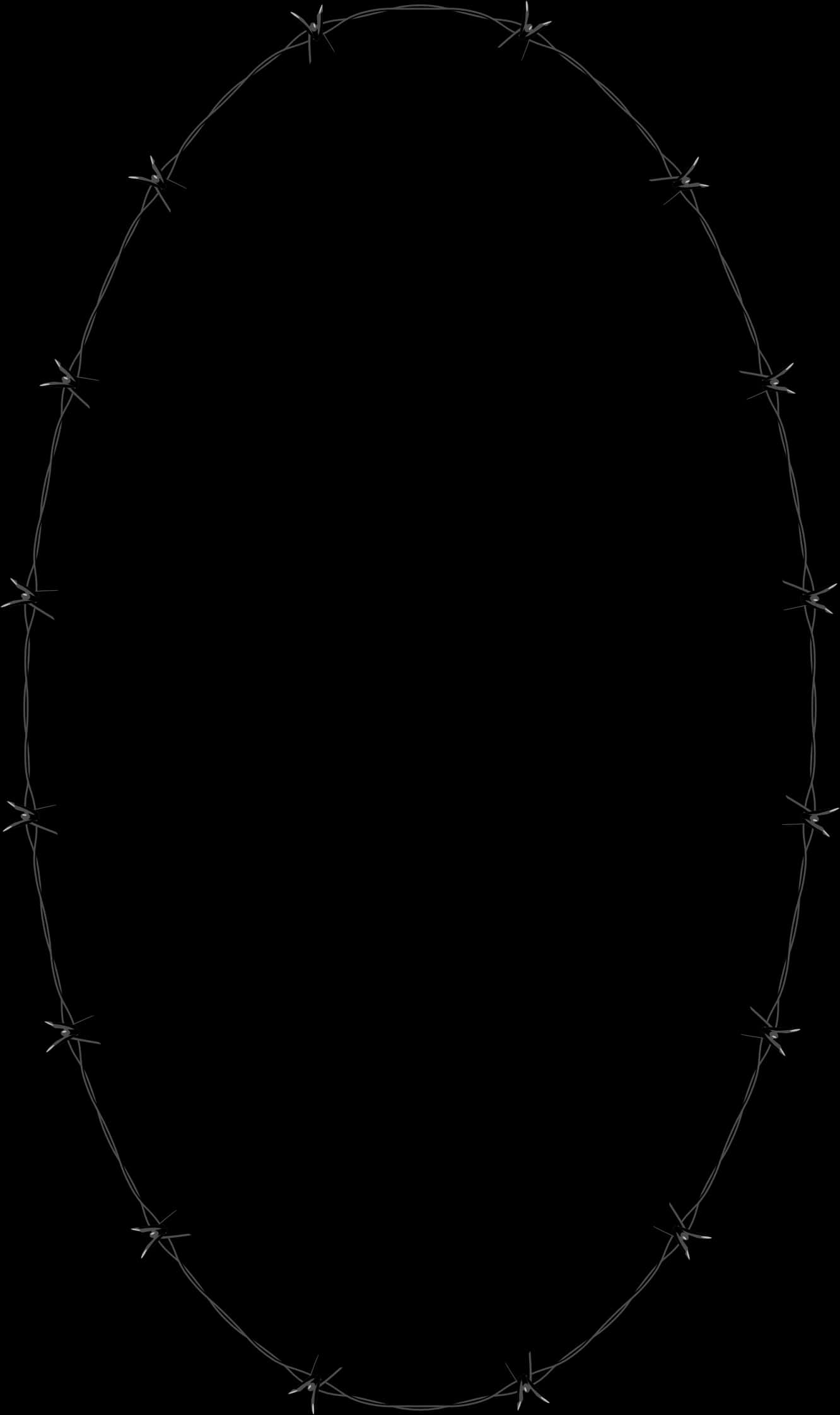 Barbed Wire Oval Frame PNG image