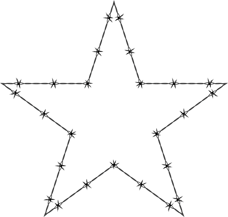 Barbed Wire Star Pattern PNG image