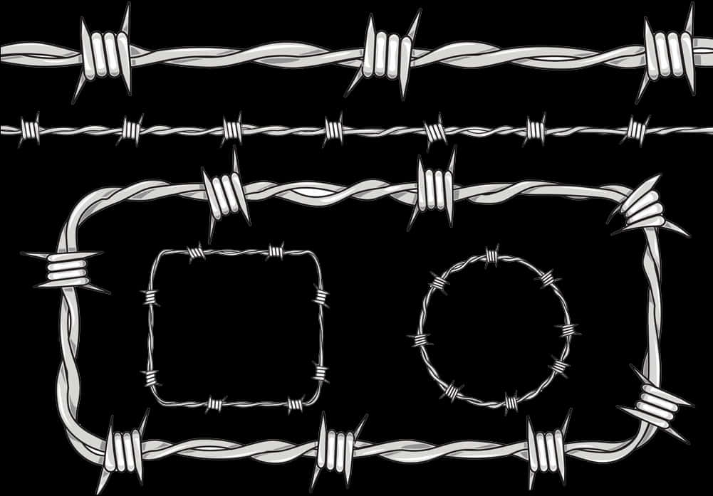 Barbed Wire Variations Graphic PNG image