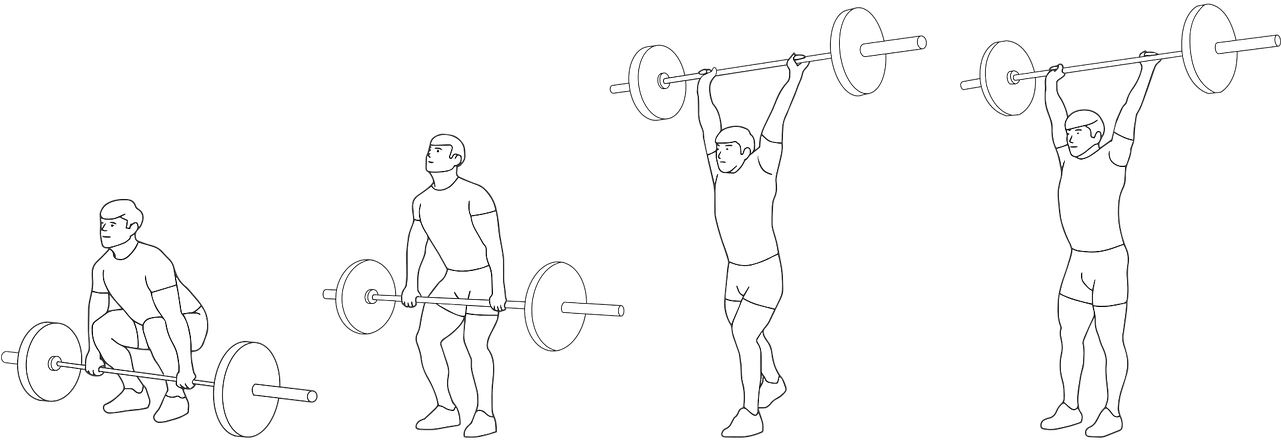 Barbell Snatch Sequence Illustration PNG image