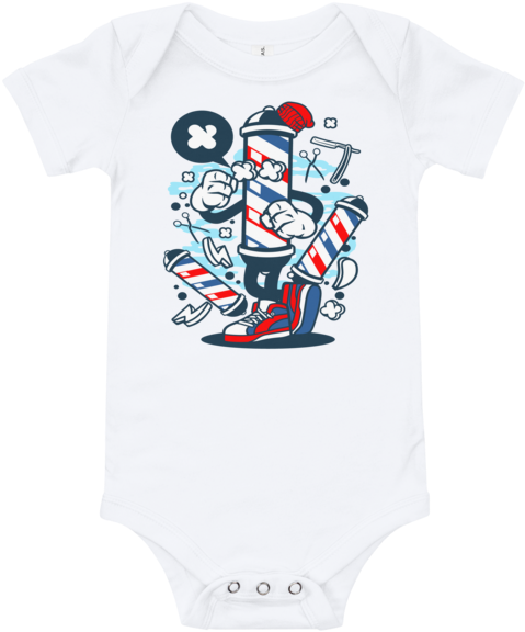 Barbershop Themed Baby Onesie PNG image