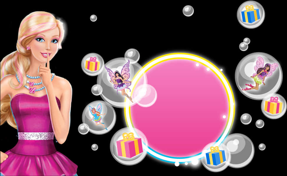 Barbie Birthday Invitation Template PNG image