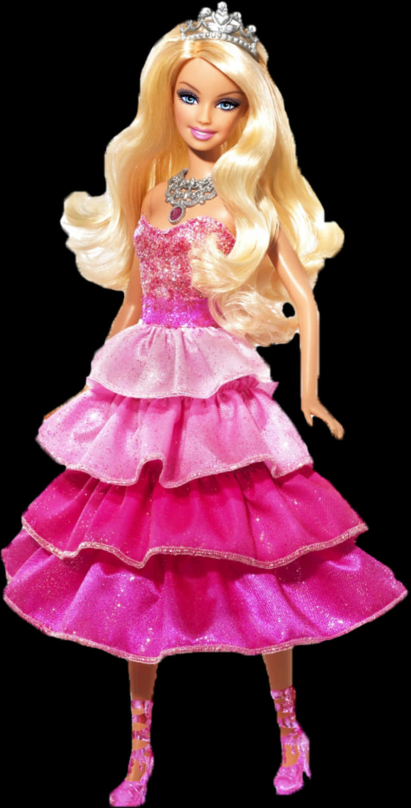 Barbie Dollin Pink Gown PNG image