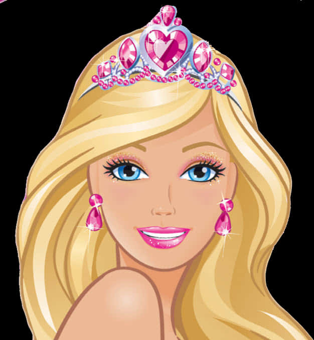 Barbie Princess Cartoon Portrait PNG image