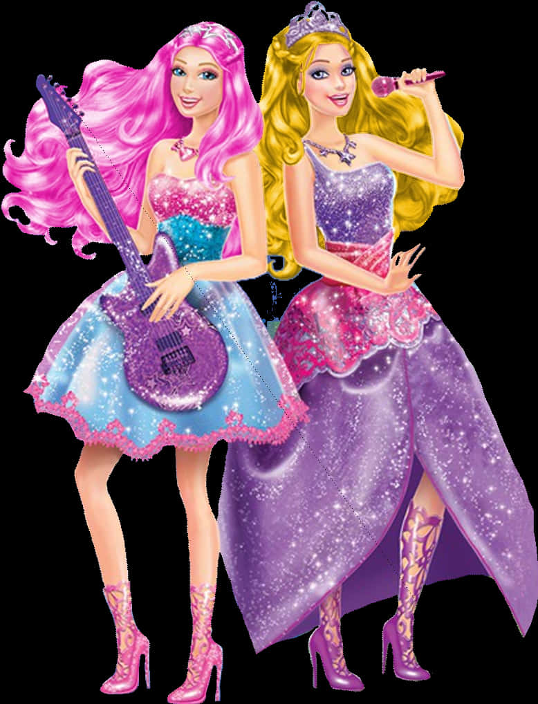 Barbie Rockstarand Princess PNG image