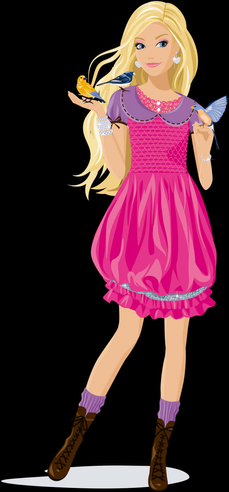 Barbie With Bird Friends PNG image