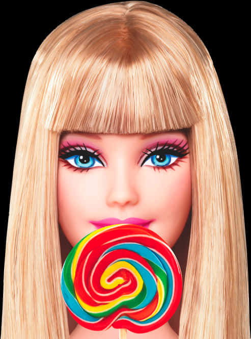 Barbie With Lollipop PNG image