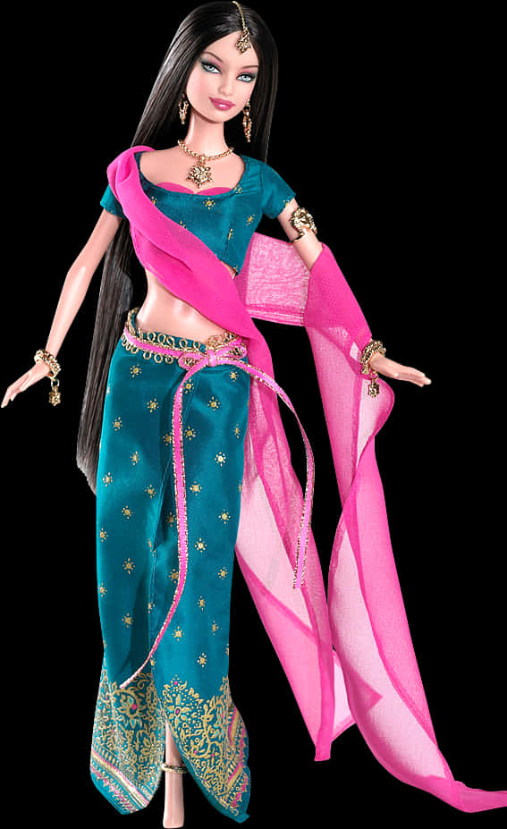 Barbiein Traditional Indian Attire PNG image