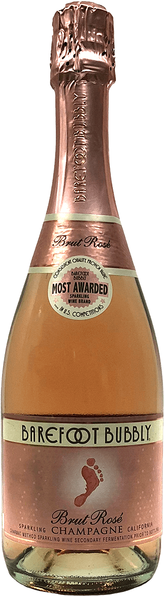 Barefoot Bubbly Brut Rose Champagne Bottle PNG image