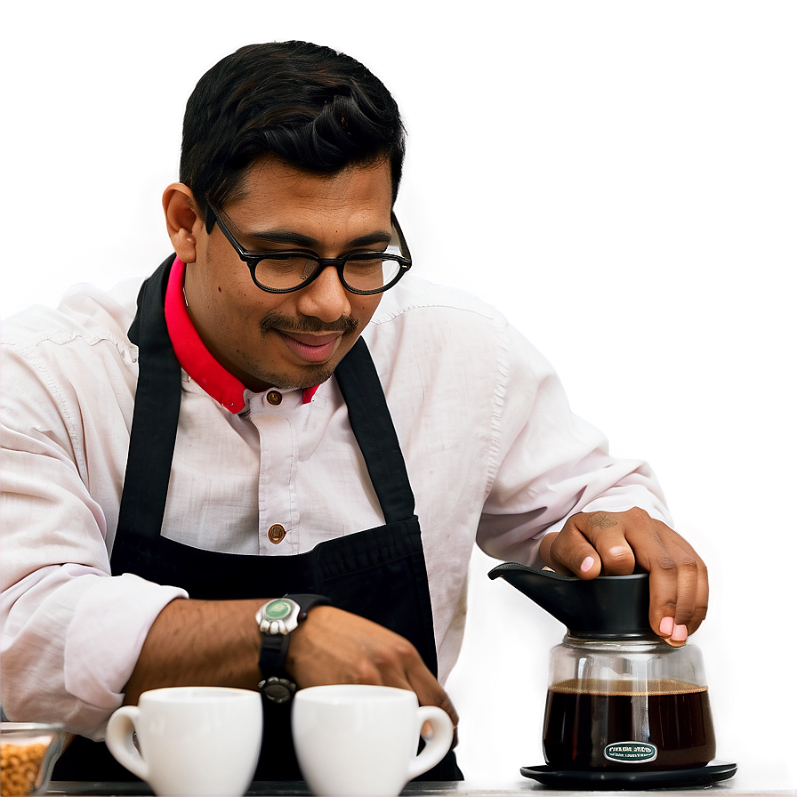 Barista Preparing Cappuccino Png Dhe PNG image