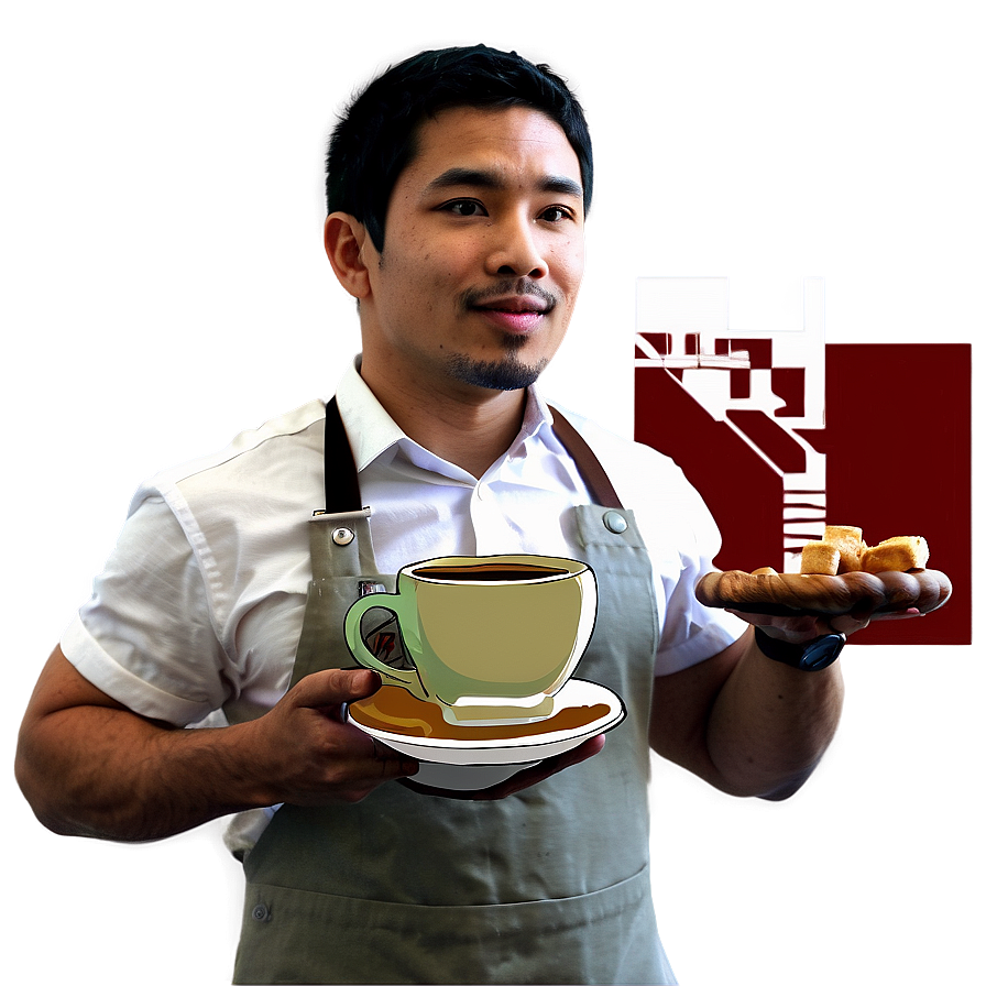 Barista With Coffee Cup Png Mhu23 PNG image