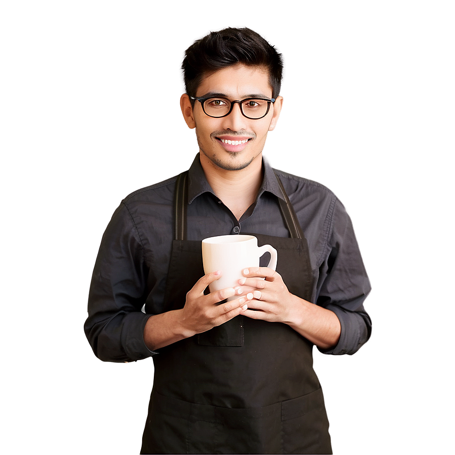 Barista With Coffee Cup Png Vyn PNG image