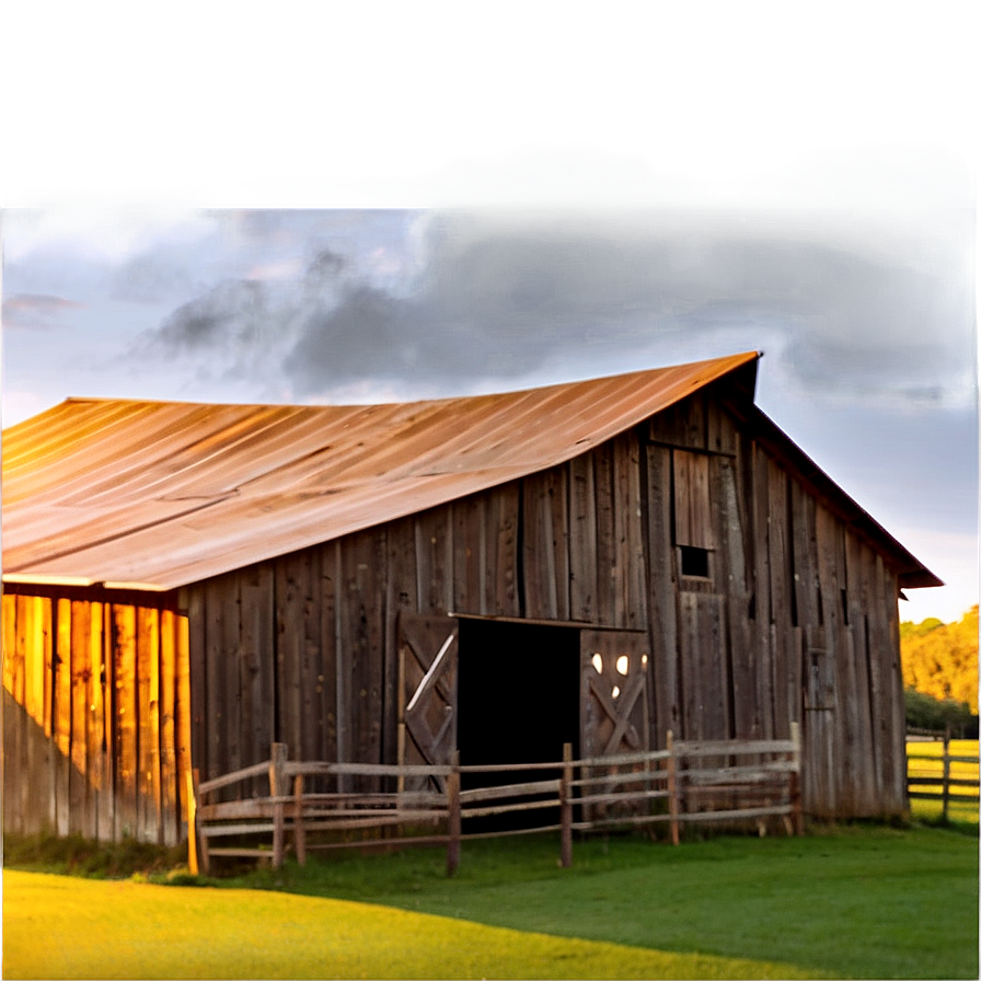 Barn At Golden Hour Png 4 PNG image