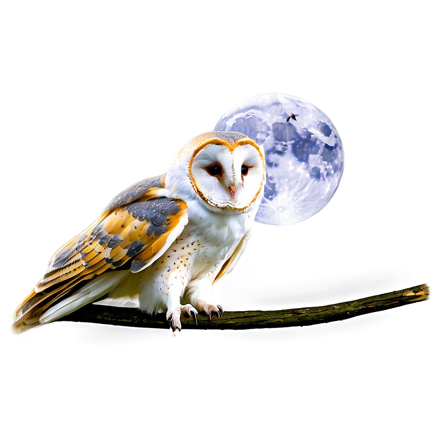 Barn Owl And Moon Png 06252024 PNG image