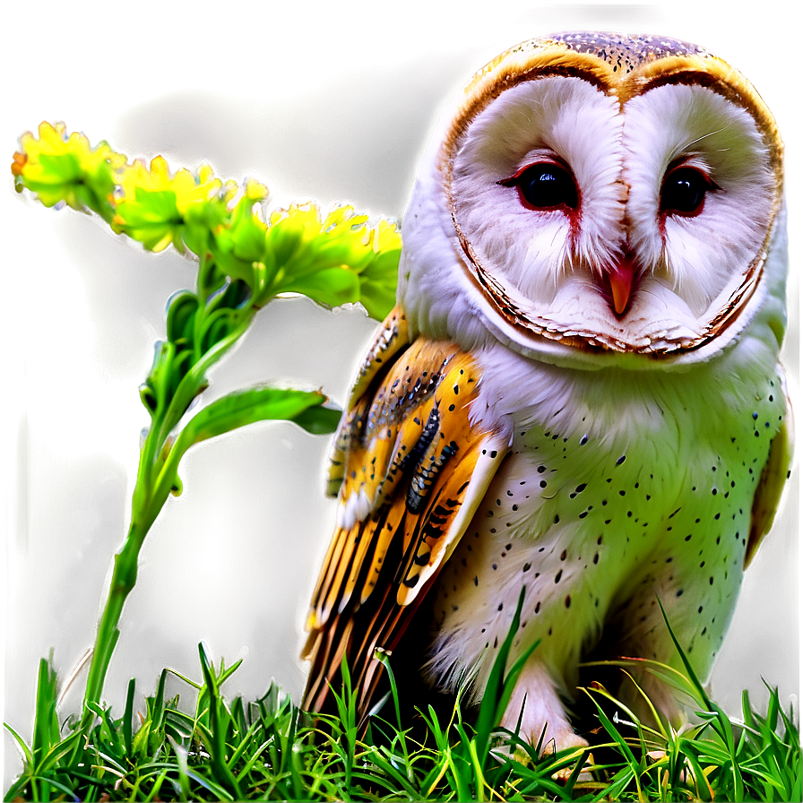 Barn Owl In Grassland Png 06252024 PNG image