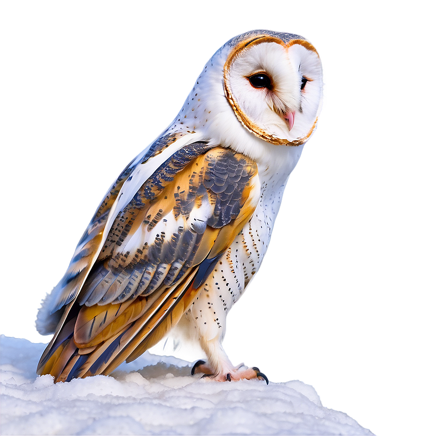 Barn Owl In Snow Png 06252024 PNG image