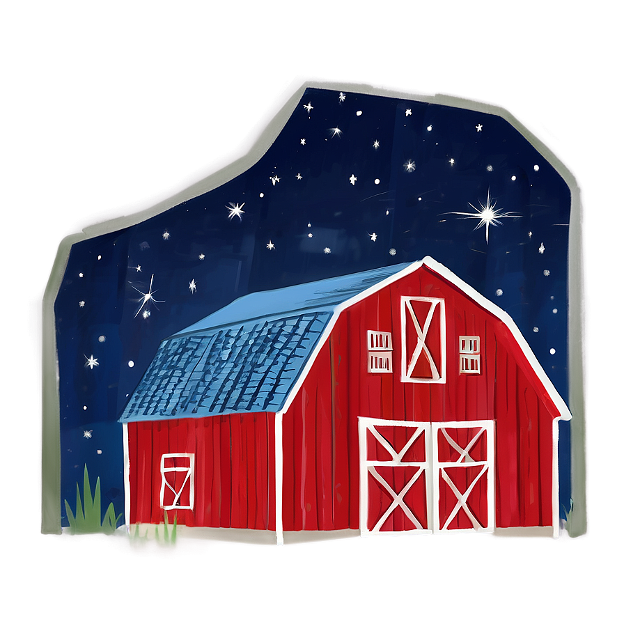 Barn Under Starry Night Png 06122024 PNG image