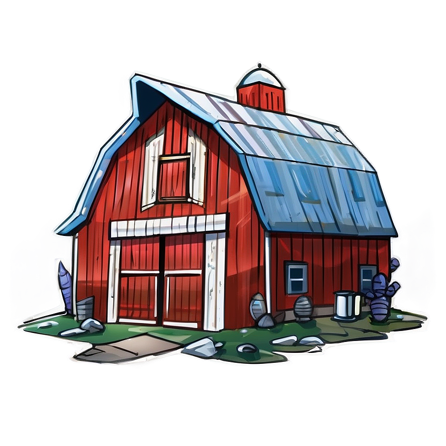 Barn Under Starry Night Png 06122024 PNG image