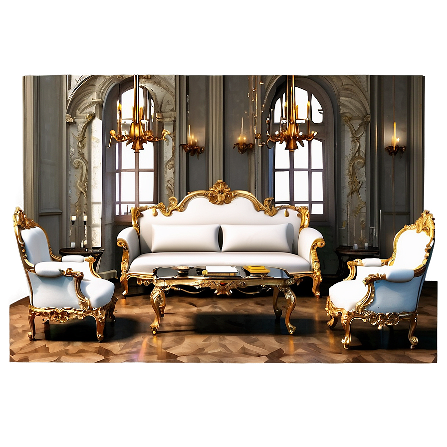 Baroque Living Room Opulence Png Fwm54 PNG image