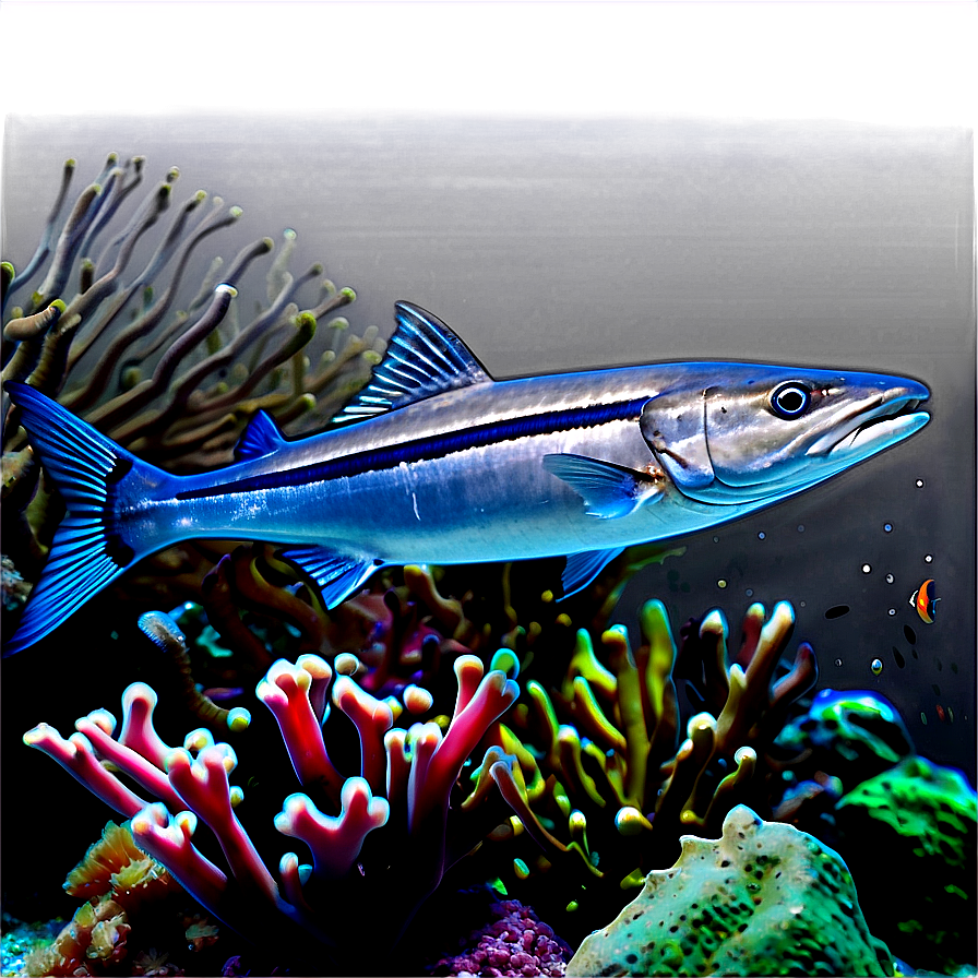 Barracuda In Coral Reef Png 06252024 PNG image