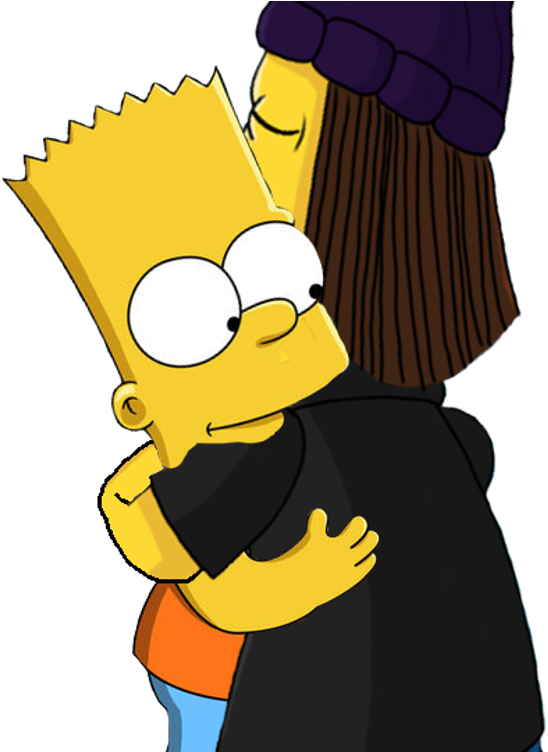 Bart Simpson Friendly Hug PNG image
