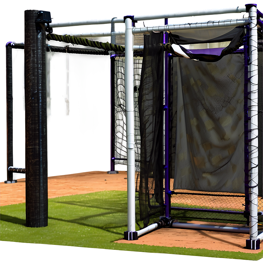 Baseball Stadium Batting Cage Setup Png 06292024 PNG image