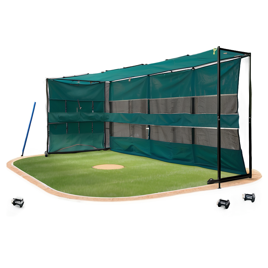 Baseball Stadium Batting Cage Setup Png 06292024 PNG image