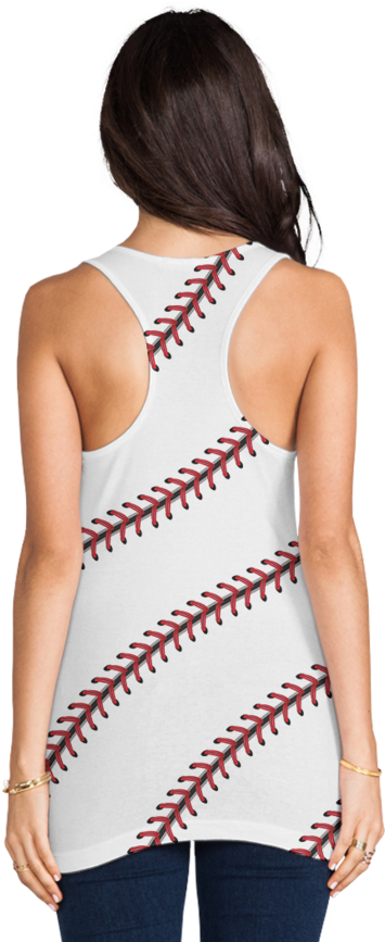 Baseball Stitch Design Tank Top PNG image