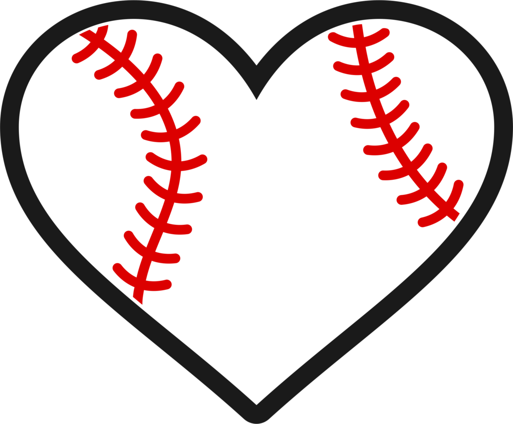 Baseball Stitch Heart Graphic PNG image