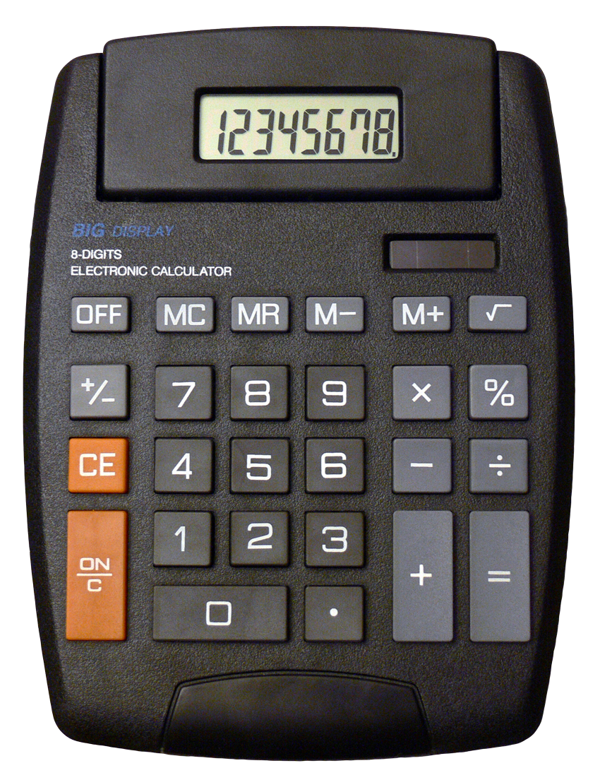 Basic Black Electronic Calculator PNG image