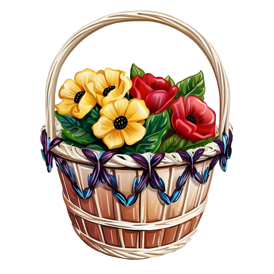 Basket Of Flowers Png Kxd PNG image