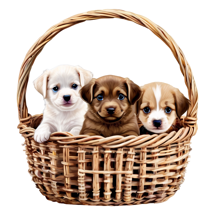 Basket Of Puppies Png 45 PNG image