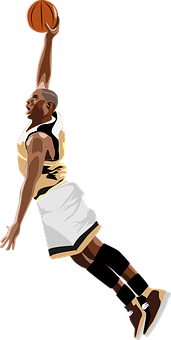 Basketball Dunk Illustration PNG image