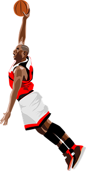 Basketball Dunk Illustration PNG image