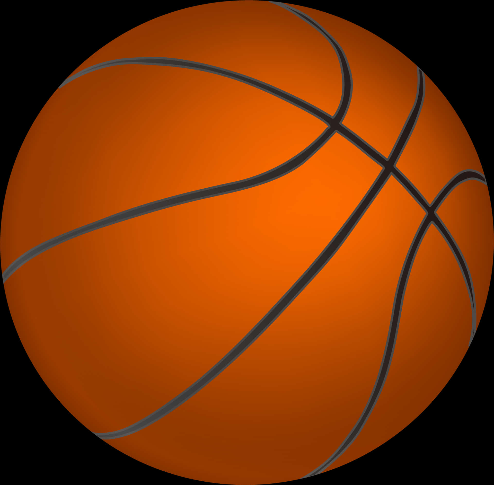 Basketball Iconic Orangeand Black PNG image