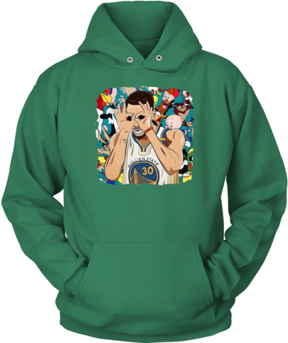 Basketball Player Cartoon Hoodie Green PNG image