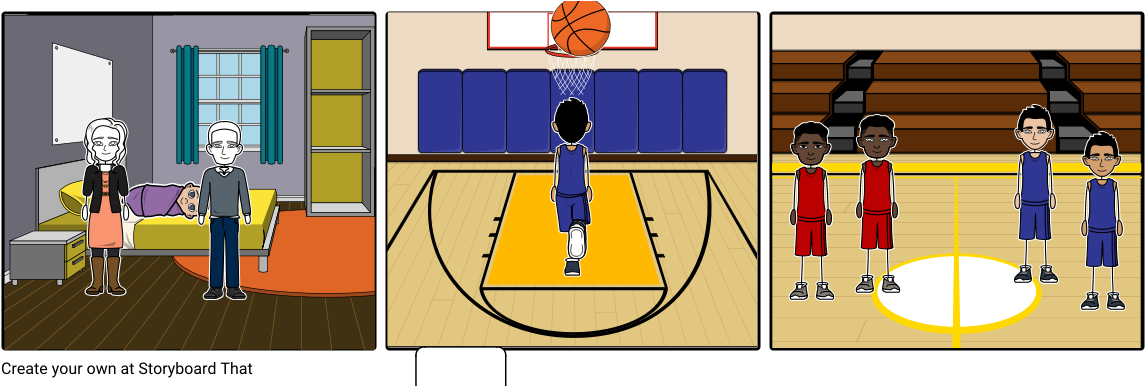 Basketball Player Journey Comic Strip PNG image